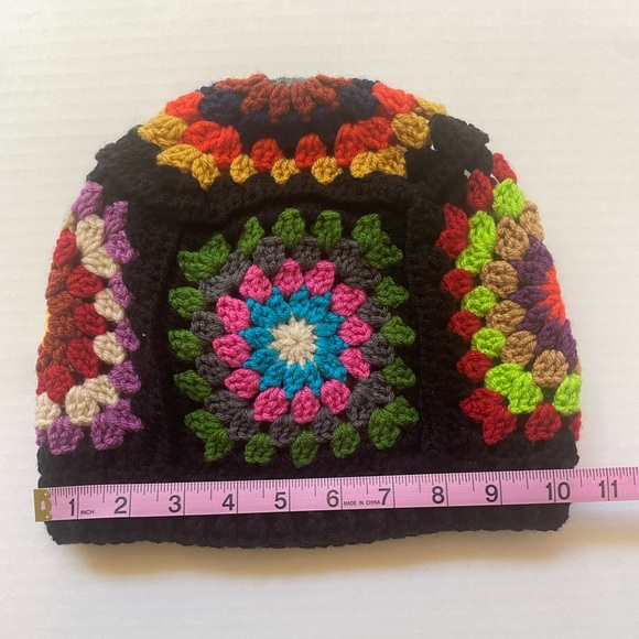 Colorful Handmade Crochet Beanie Hat/Granny Square - Picture 6 of 8